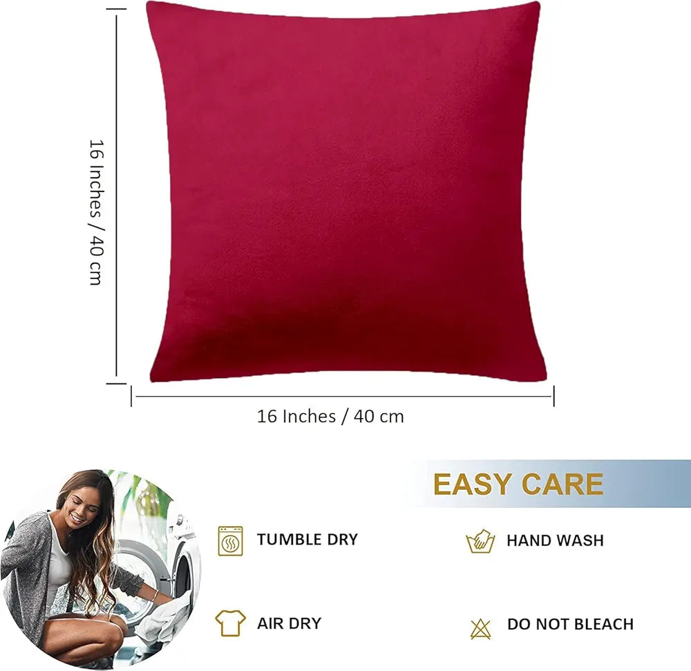 Cloth Fusion Velvet Sofa Cushion Cover Set of 2, Luxurious Cushion Cover Set 16-inch x 16 inch for Home Decor